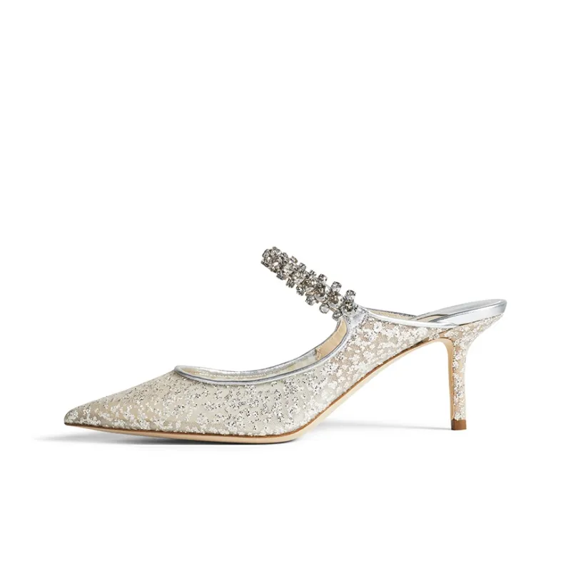 Jimmy Choo Bing 65mm Glitter Mules-0