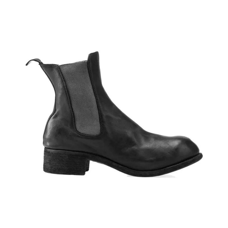 GUIDI Short Chelsea Boots Unisex Black-1