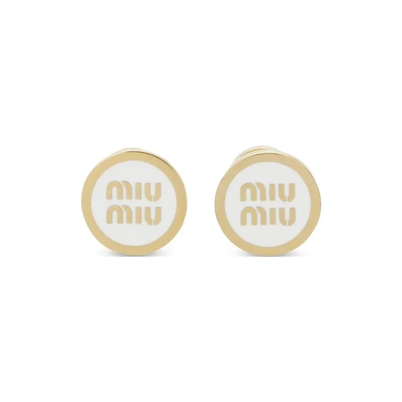 MIU MIU Logo embossed Stud Earrings-2