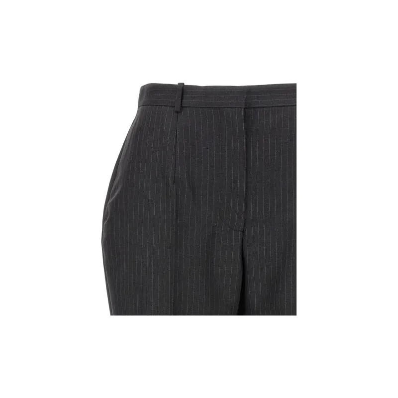 Alexander McQueen Straight Leg Pinstripe Tailored Pants-2