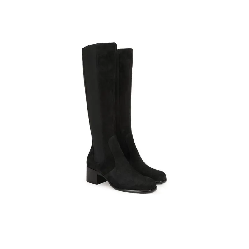 SERGIO ROSSI Sr Aden Knee-High Chelsea Boots 5cm Women's Black-2