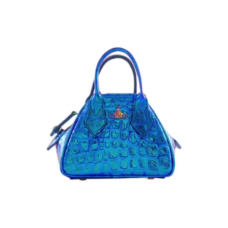 Vivienne Westwood Yasmine Collaboration Cow Leather Crossbody Handbag Mini Women's Blue-0