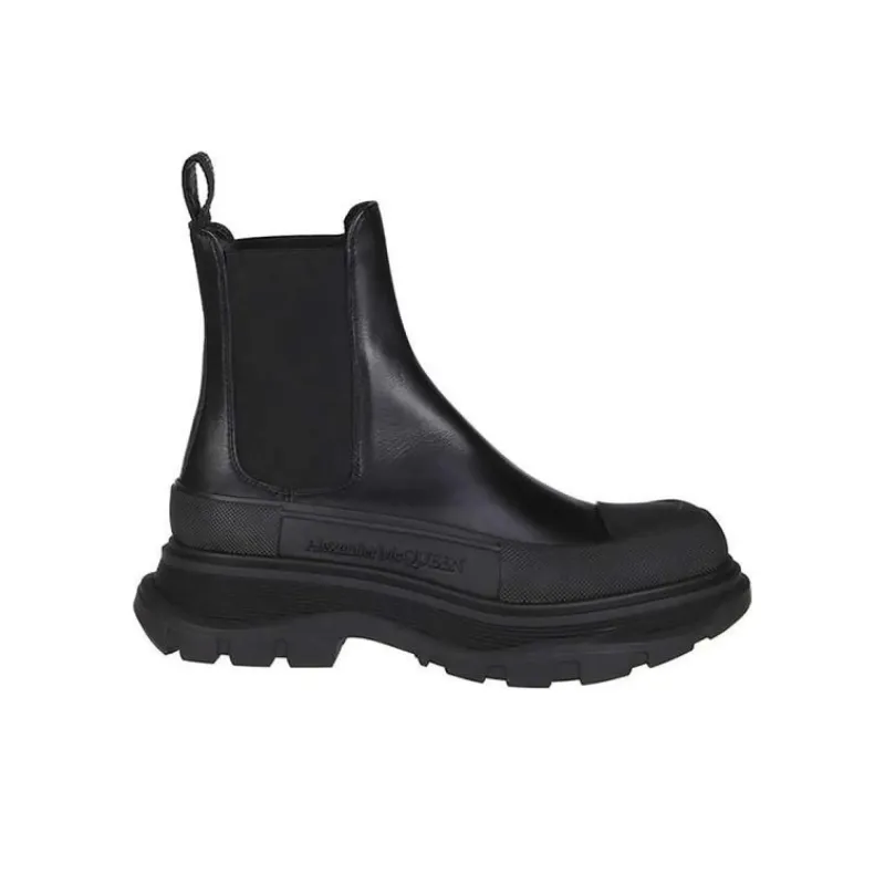 Alexander McQueen Tread Slick Ankle Boot Black Silver-1