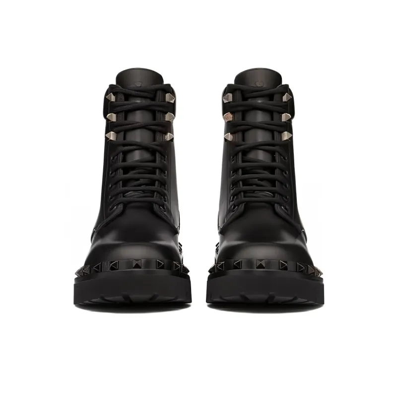Valentino Garavani Ruckstud Lace Up Ankle Boots Women's-2