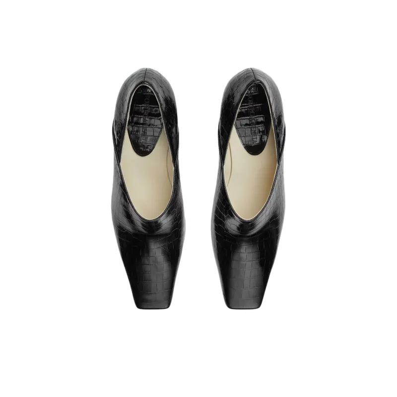 Bottega Veneta Lewis Block Heel High Heels 7.5cm Women's Black-3