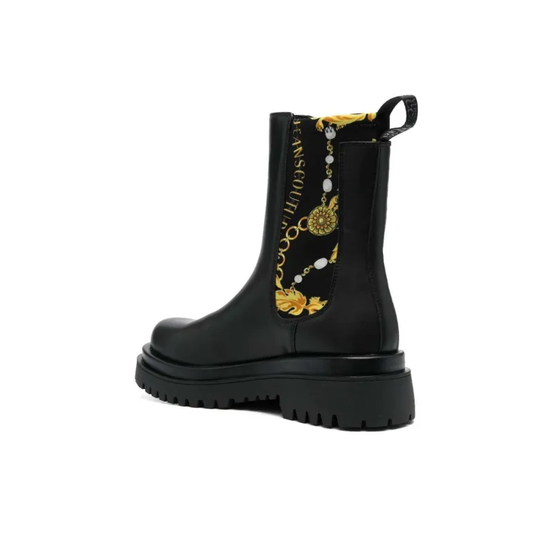VERSACE JEANS Couture Baroque-print Ankle Boots-2