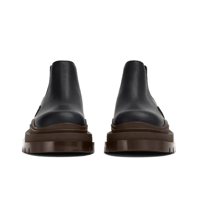 Bottega Veneta Tire Chelsea Ankle Length Chelsea Boots Men's Raven-3