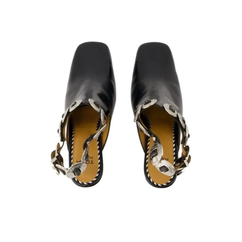 Toga Pulla Chunky Heel High Heels Women's Black-4