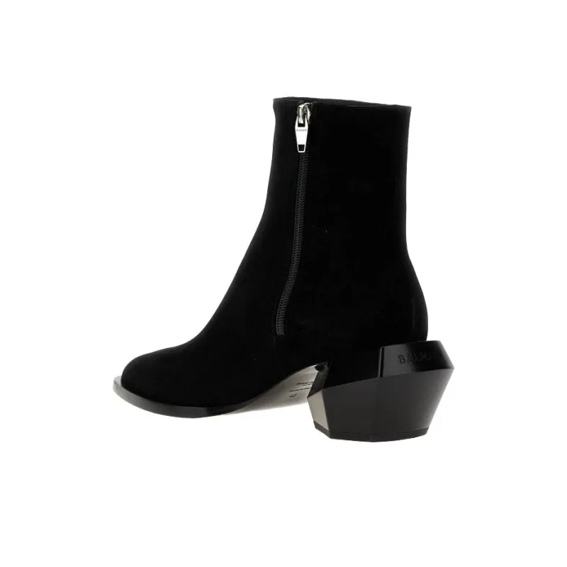 BALMAIN Billy Suede Ankle Boots-3