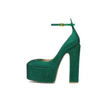 Valentino Tan-Go Chunky Heel High Heels Women's Green