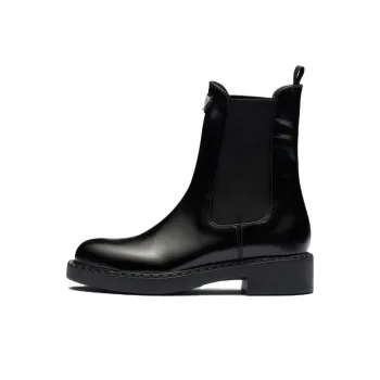 PRADA Brushed Leather Ankle Boots
