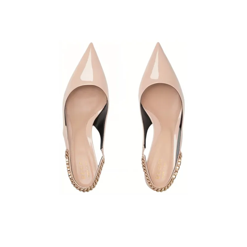 GUCCI Slim Heel High Heels 4.5cm Women's Light Beige-3