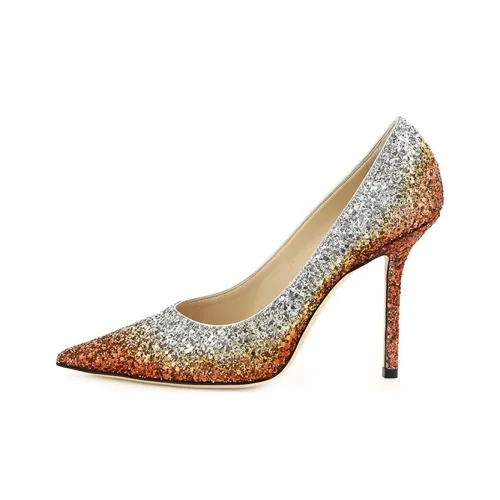 Jimmy Choo Love High Heels Women's Silver Orange Gradient
