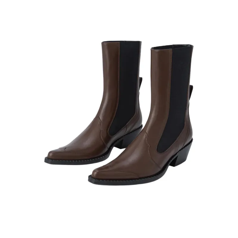 By Far Otis Bear Short Chelsea Boots 5.5cm Women's Brown-2