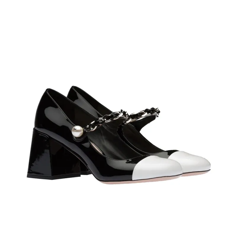 MIU MIU Two-tone Patent Leather 65mm Pumps-2