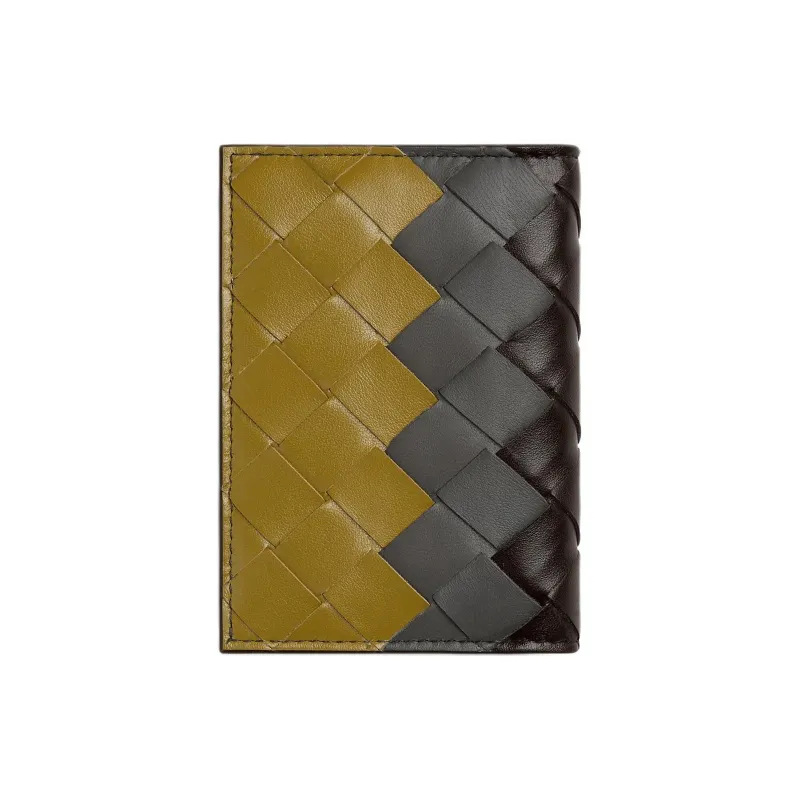 Bottega Veneta Intrecciato Calfskin Card Holder Men's Brown Iron Ore-2