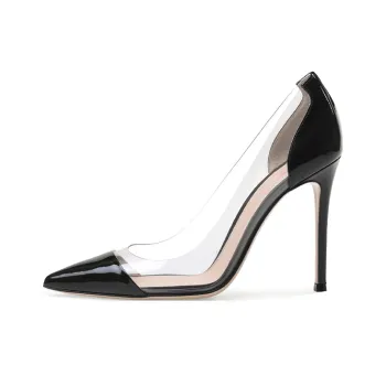GIANVITO ROSSI Black And Transparent Plexi 105 PVC Pumps