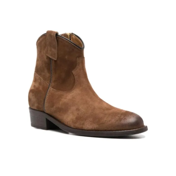 Via Roma 15 Panelled Suede Ankle Boots-3