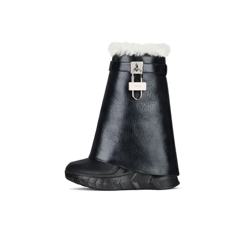 Givenchy Shark Lock Ankle eau Biker Black Natural Women's