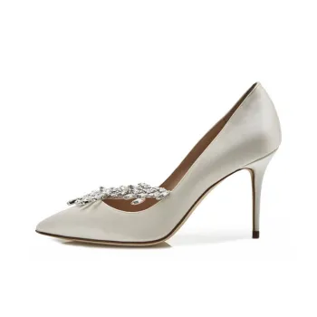 MANOLO BLAHNIK Slim Heel High Heels 9cm Women's White