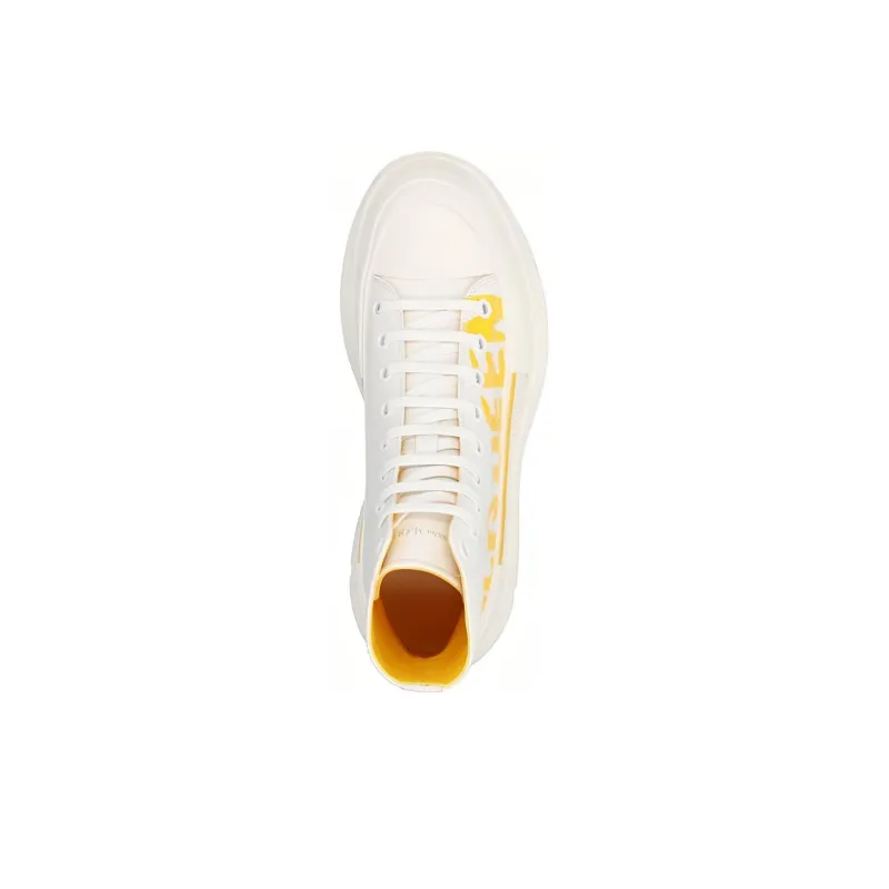 Alexander McQueen Tread Slick Boot Graffiti White Yellow Pop-3