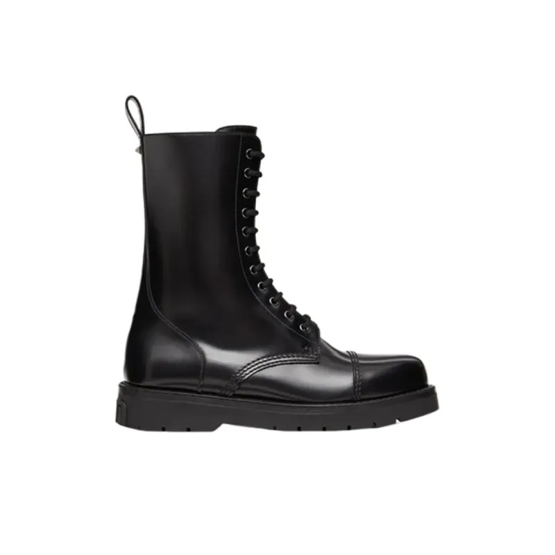 Valentino Round Toe Lace Up Boots-1