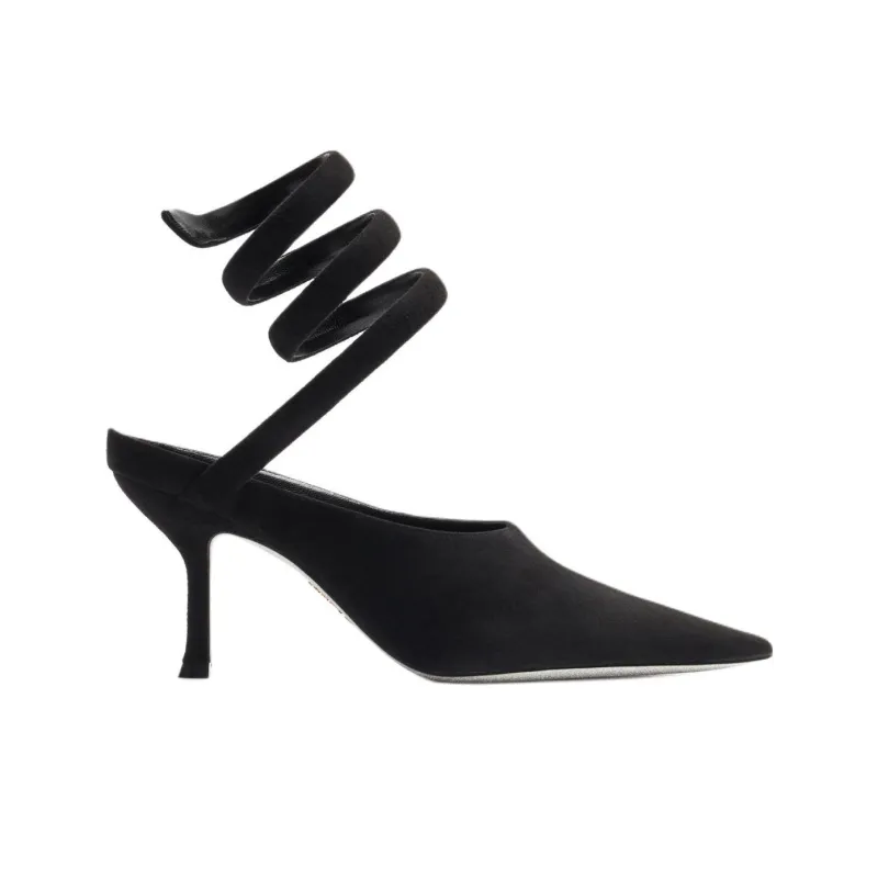 RENE CAOVILLA GRACE Slim Heel High Heels 8cm Women's Black-1