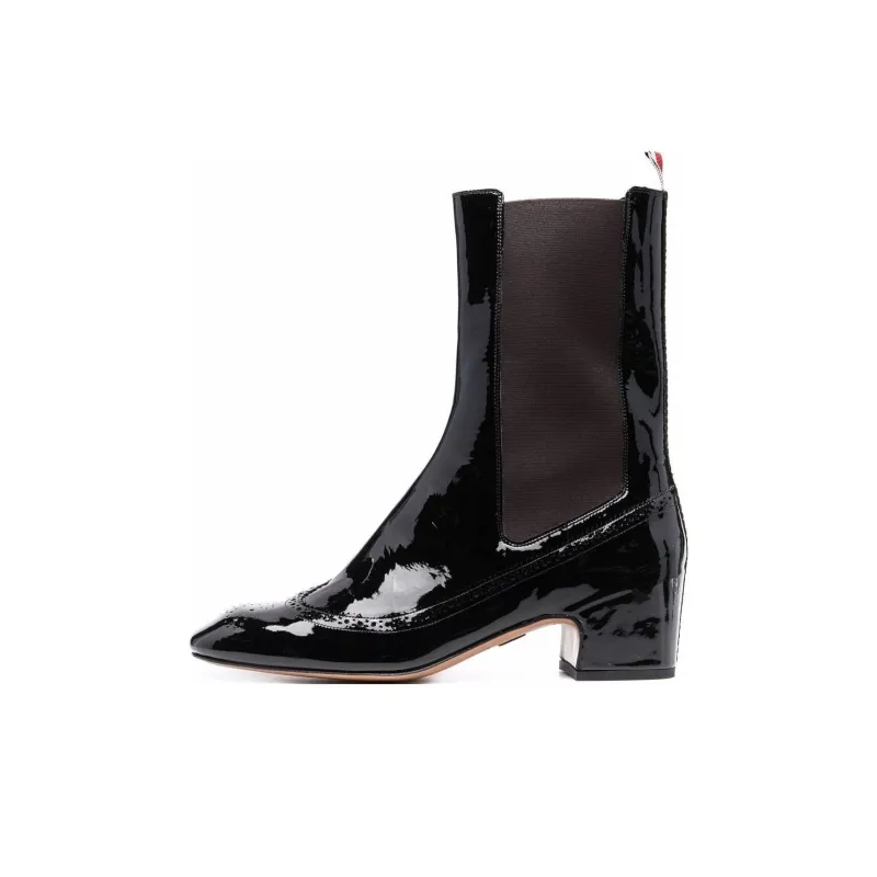 THOM BROWNE Four-bar Stripe Ankle Boots-0