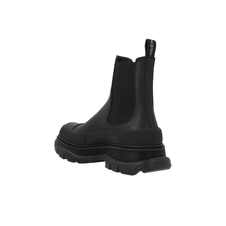 Alexander McQueen Leather Chunky Chelsea Boots 'Black'-2