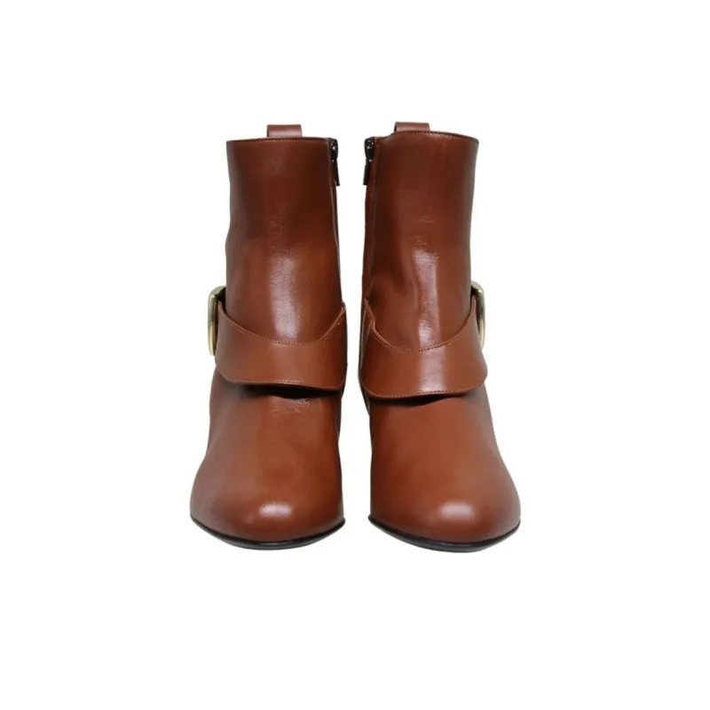 INES DE LA FRESSANGE Lana Ankle Boots 7cm Women's Brown-4