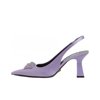 VERSACE La Medusa Cone Heel High Heels Women's Purple