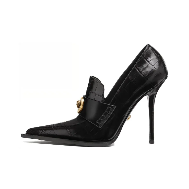VERSACE Alia 115mm Leather Pumps-0
