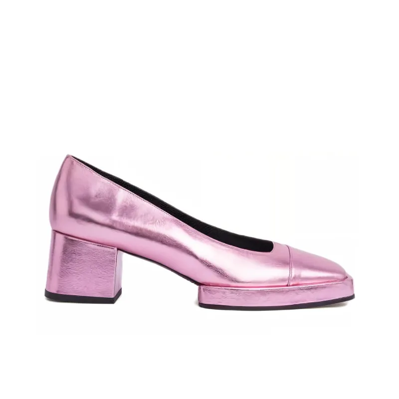 By Far Chunky Heel High Heels 6cm Women's Pink-1