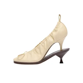 Jacquemus Les Doubles Ballerines Slim Heel High Heels 11cm Women's Ecru