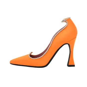 Les Petits Joueurs Taya Spool Heel High Heels 10cm Women's Orange