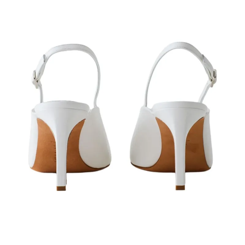 TIBI Neve Slim Heel High Heels 8cm Women's White-4