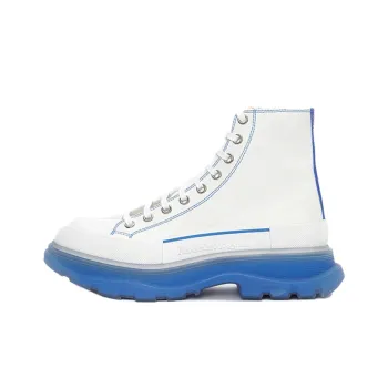 Alexander McQueen Tread Slick Ankle Boots Men's White Blue