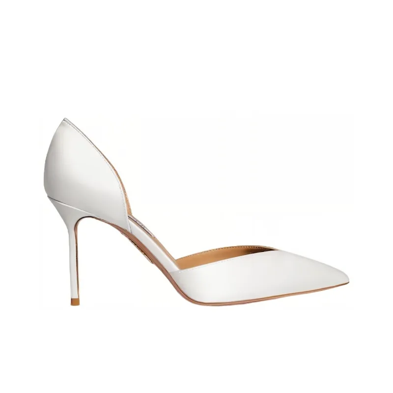 AQUAZZURA Uptown Slim Heel High Heels 8.5cm Women's White-1