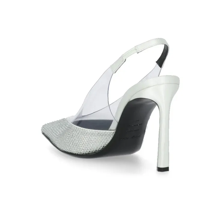 SERGIO ROSSI Slim Heel High Heels Women's Silver-2