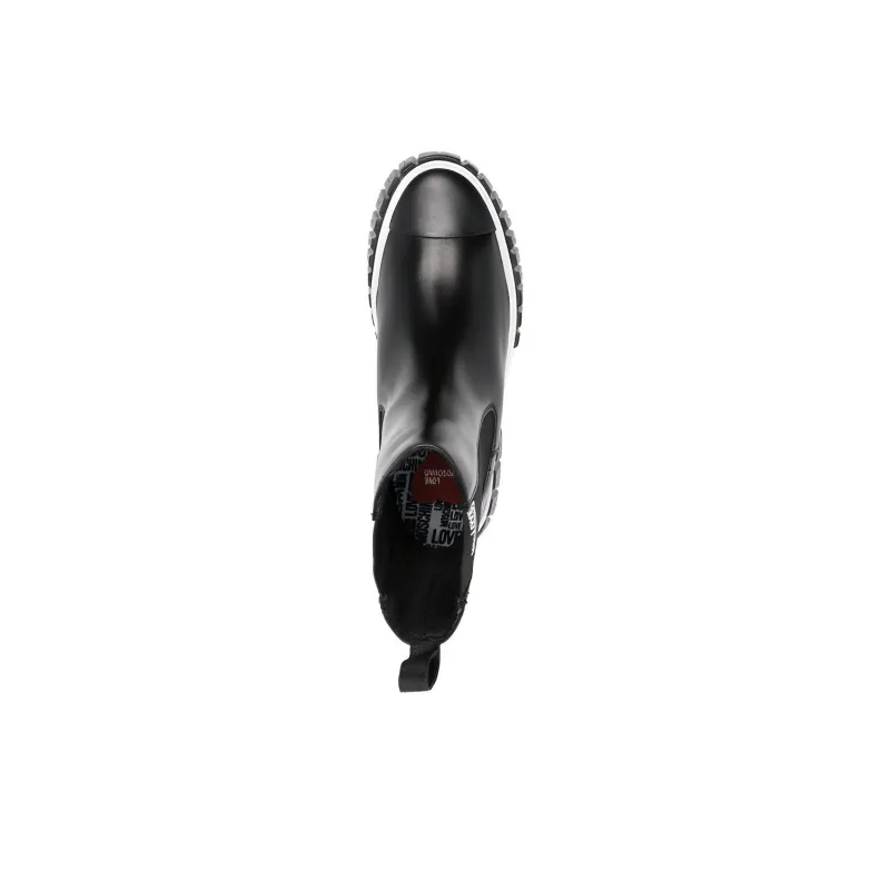 LOVE MOSCHINO Logo-print Chelsea Boots-4