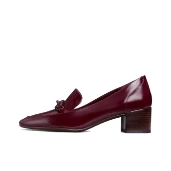 TORY BURCH Jessa Chunky Heel High Heels 4.5cm Women's Dark Red