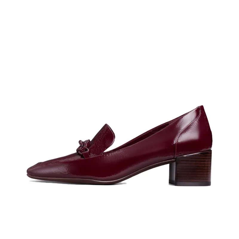 TORY BURCH Jessa Chunky Heel High Heels 4.5cm Women's Dark Red-0