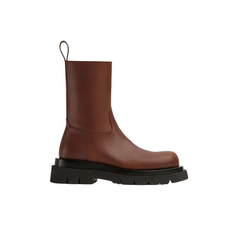Bottega Veneta Lug Ankle Boots Men's Deep Chestnut-1