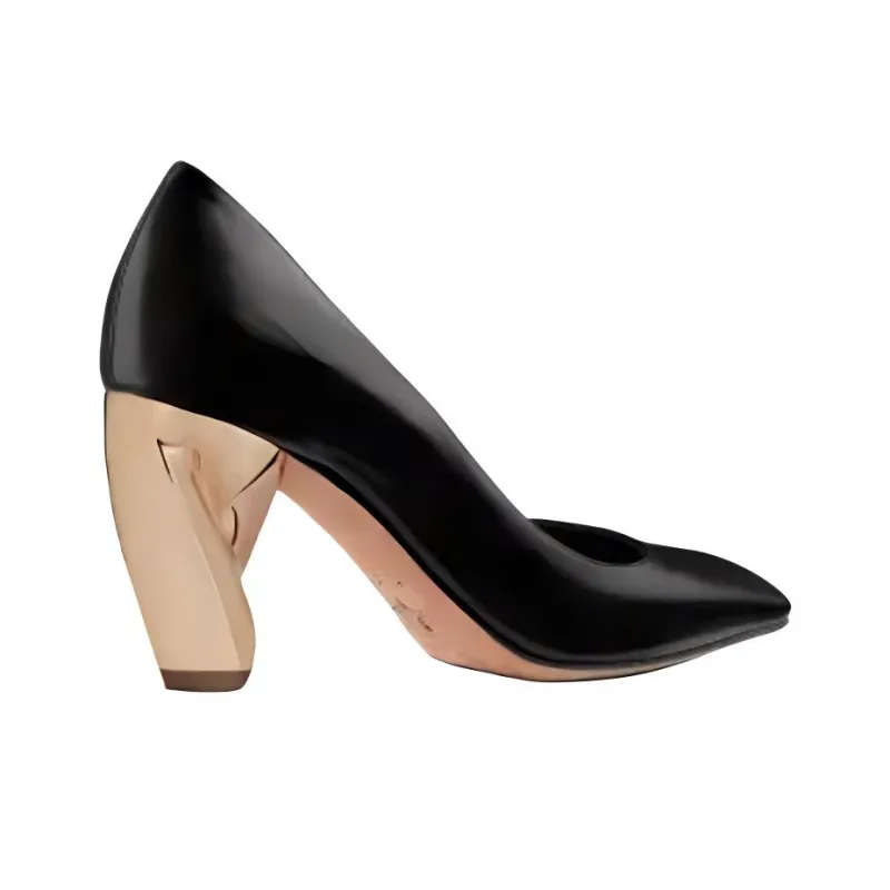 DIOR Rhodes Cone Heel High Heels Women's Black-3