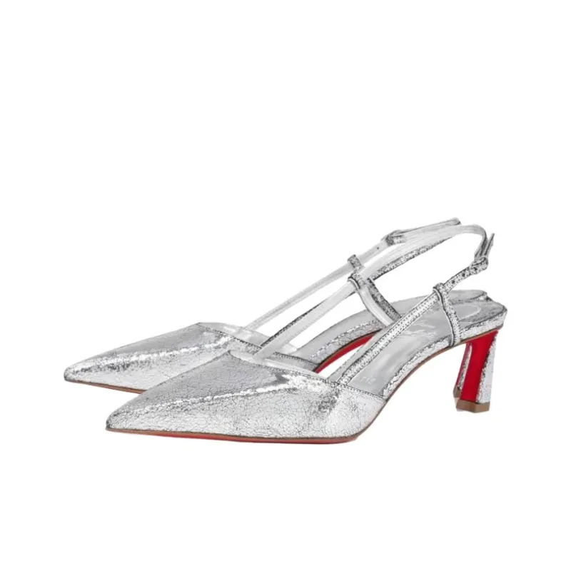 CL LUBOTING Slim Heel High Heels 5.5cm Women's Silver-2