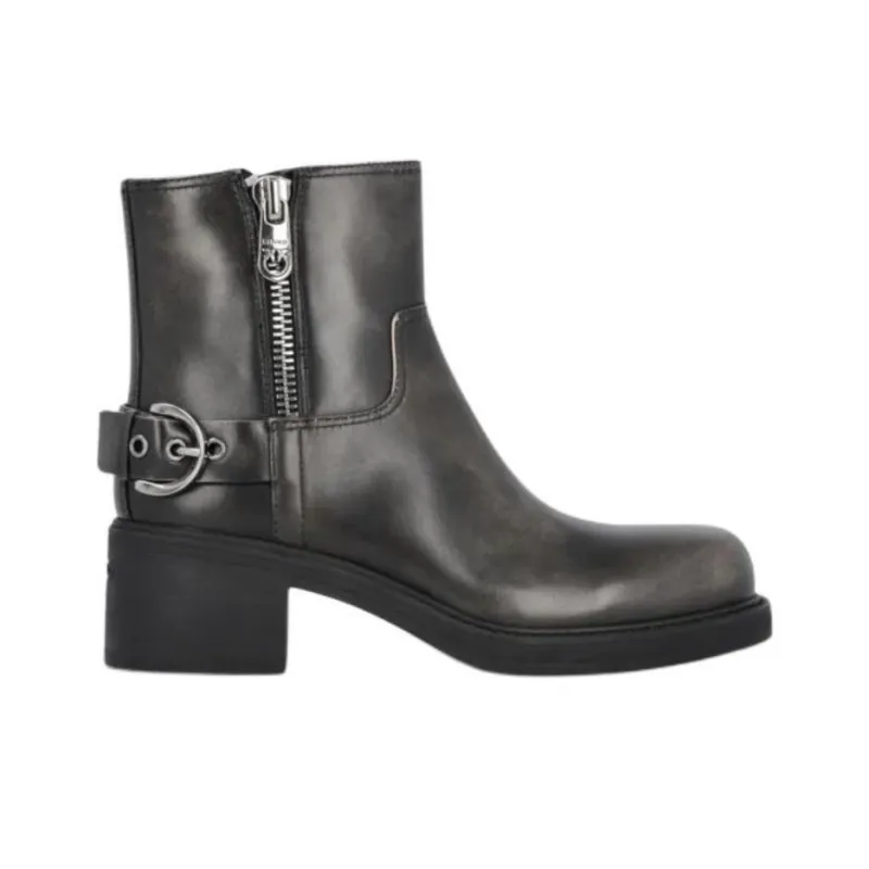 PINKO Buckled Ankle High Biker Boots Women's-1