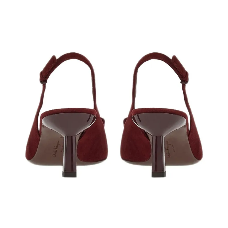 FERRAGAMO Vara Slim Heel High Heels Women's Red-3