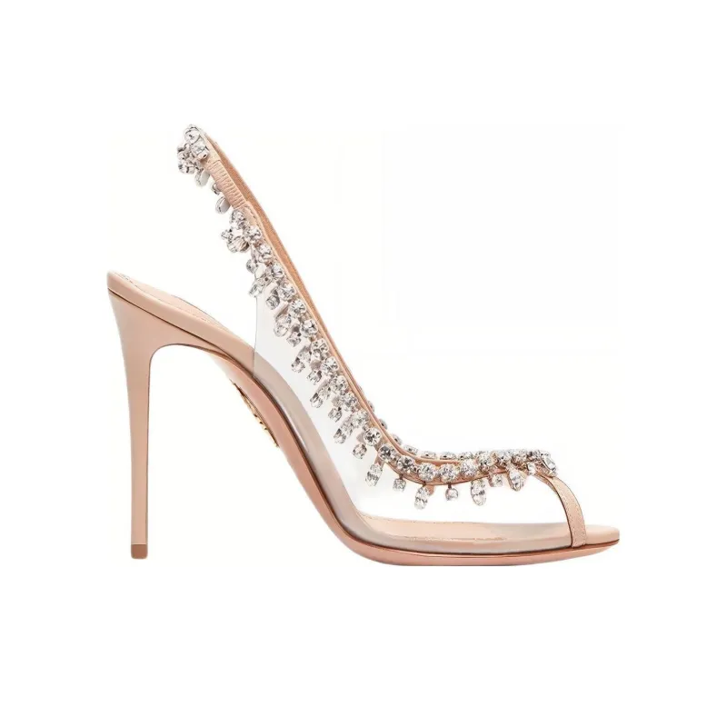 AQUAZZURA Temptation Crystal 75mm Slingback Pumps-1
