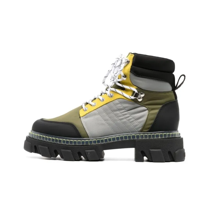 GANNI Ankle Boots Women's Gray Black Yellow-0