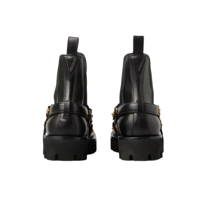 VERSACE Short Chelsea Boots Men's Black-4
